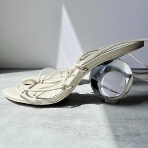 Cult Gaia Su Lace Up Sandals Sculptural Minimalist Strappy Summer Shoes Size 5